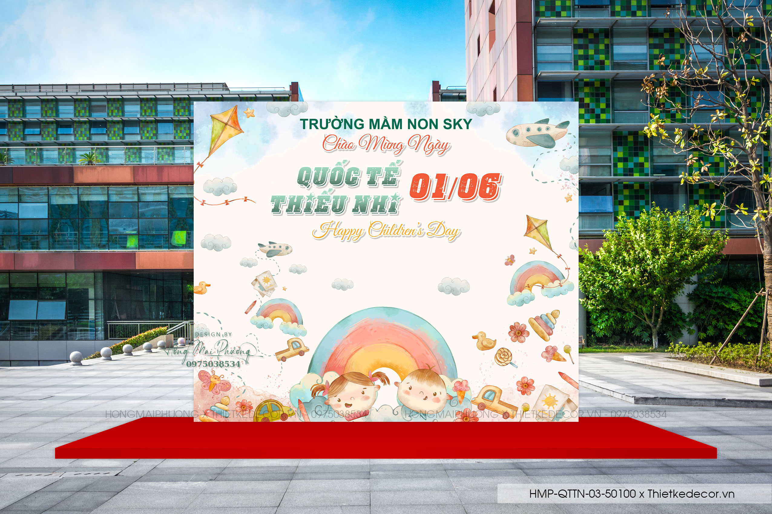 File thiết kế background trang trí lễ tổng kết năm học decor bong bóng quốc tế thiếu nhi trường học các cấp dễ thương đáng yêu sang trọng